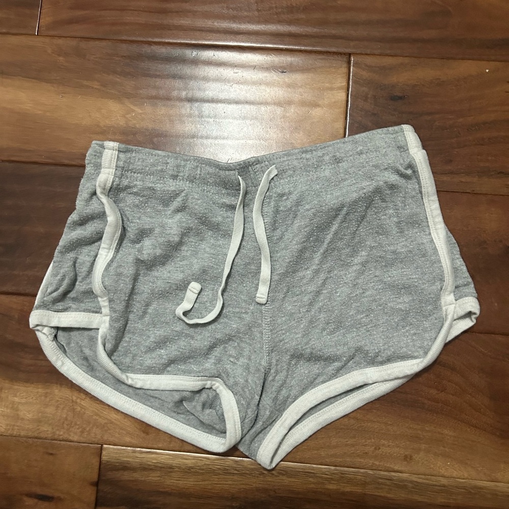 Gray Athletic Shorts with White Trim
